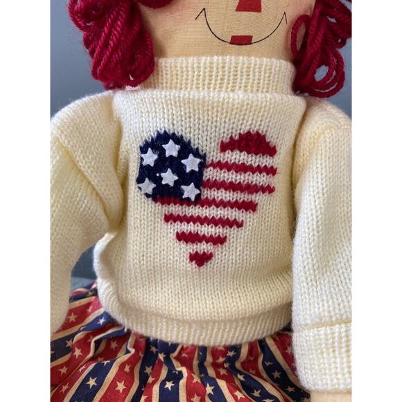 Raggedy Ann & Andy Shelf Sitting Raggedy Dolls - Patriotic Clothes 19" tall - Picture 6 of 12